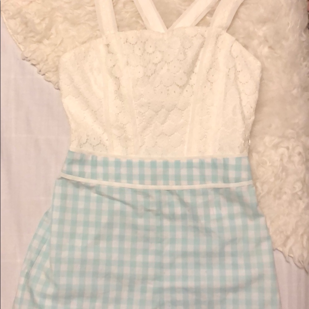 Kimchi Blue gingham lace romper